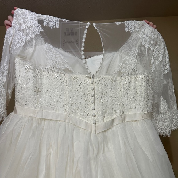 Oleg Cassini Plus Size Wedding Dress - Picture 4 of 8